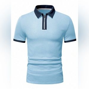 Men Zip Polo Shirt